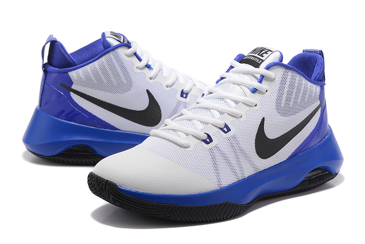 Men Nike Air Versitele White Blue Black Basketball Shoes - Click Image to Close